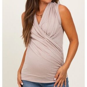 PinkBlush Beige Crossover Maternity top
